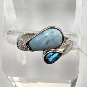Larimar and Topaz Ring