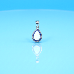 White Opal And Blue Sapphire Pendant