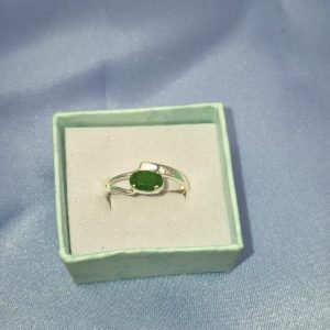 Emerald and Sterling Ring