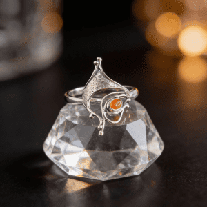 Funky Red Onyx ring set in 925 Sterling