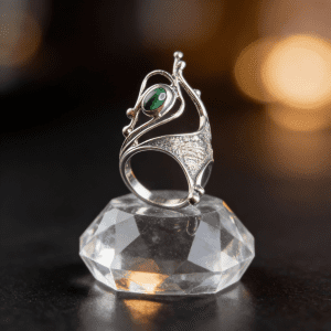 Funky Malachite ring set in 925 Sterling